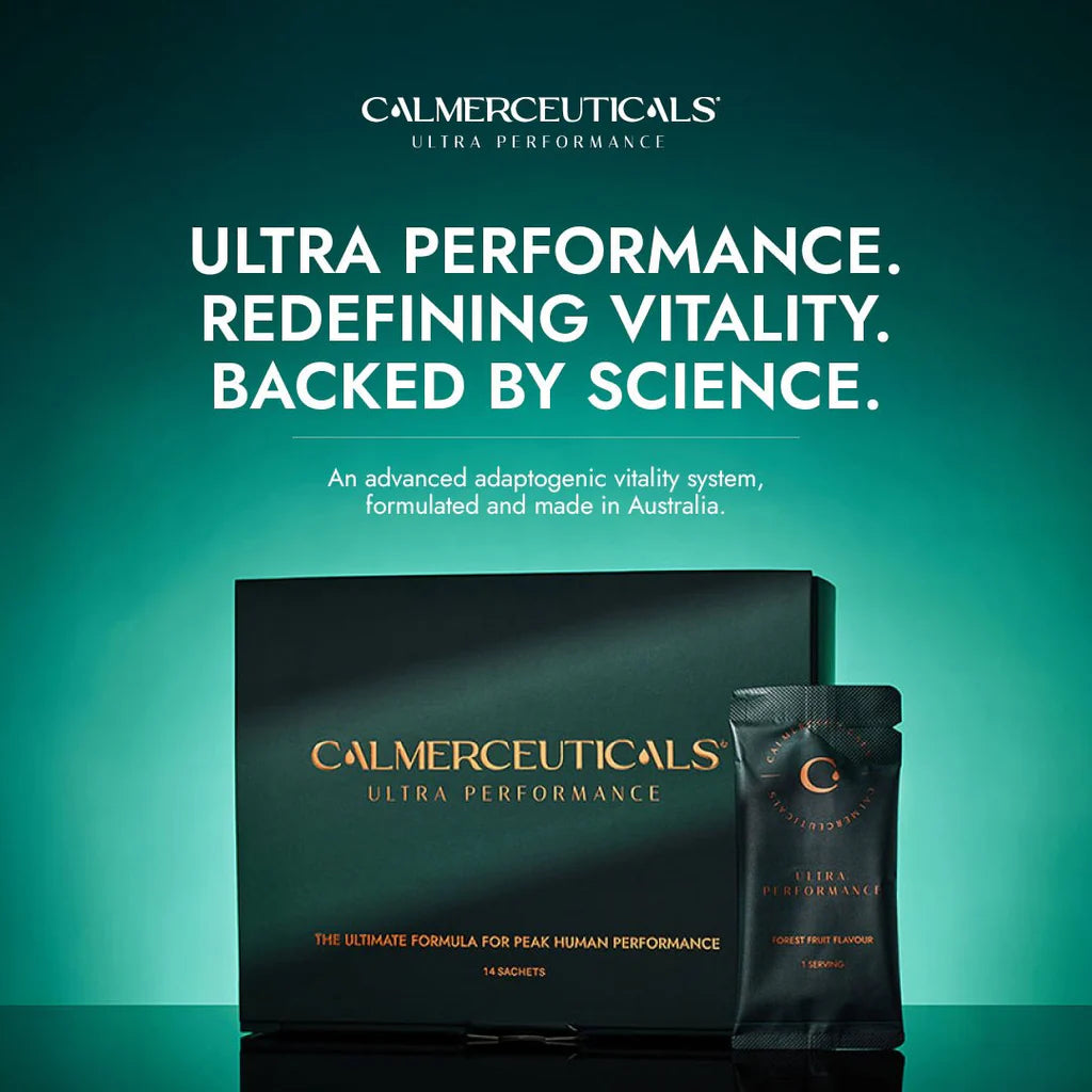 Calmerceuticals Ultra Performance product packaging calling out it is backed by science