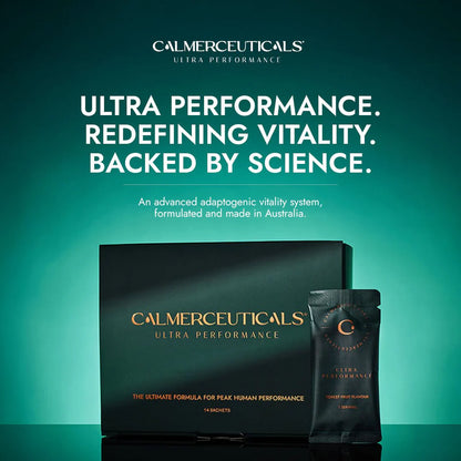 Calmerceuticals Ultra Performance product packaging calling out it is backed by science