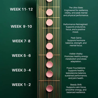 Calmerceuticals Ultra Performance Results Timeline